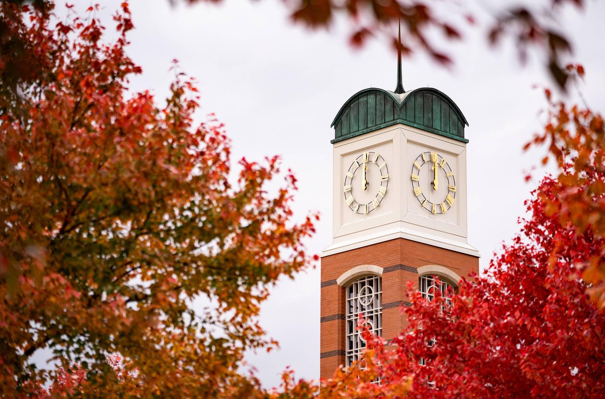 GVSU Clock Tower in the fall